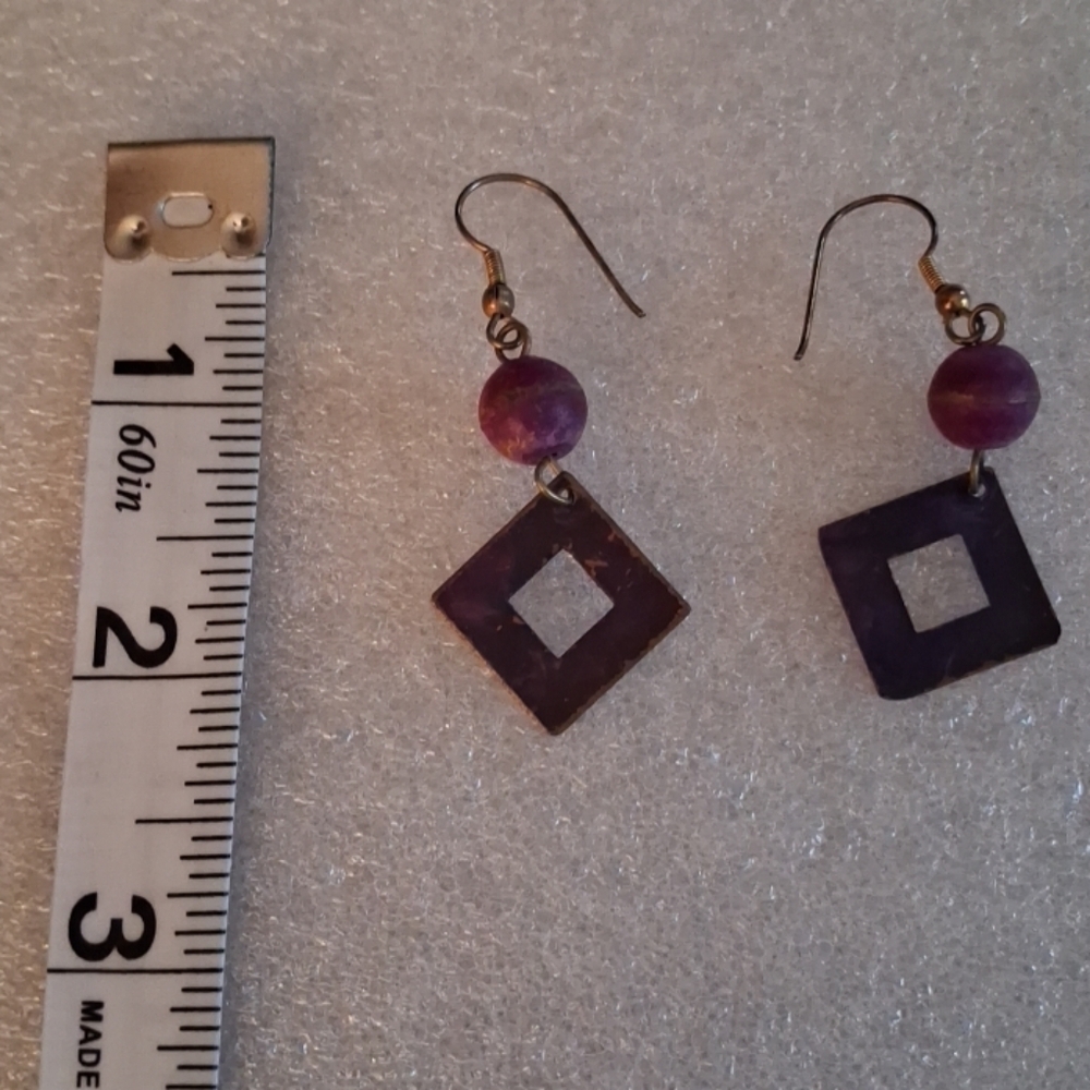 Purple Geometric Earrings